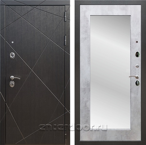 Входная дверь Армада Лофт с зеркалом Пастораль (Венге / Бетон светлый) - фото 95357