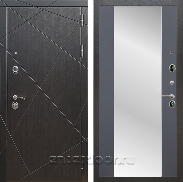 Входная дверь Армада Лофт с зеркалом СБ-16 (Венге / Графит софт) - фото 95364