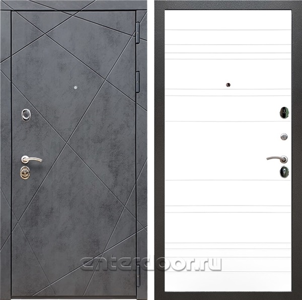 Входная дверь Армада Лофт ФЛ-14 (Бетон тёмный / Белый софт) - фото 96379