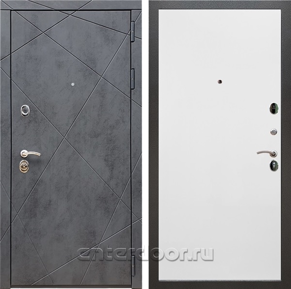 Входная дверь Армада Лофт Гладкая (Бетон тёмный / Белый матовый) - фото 96526