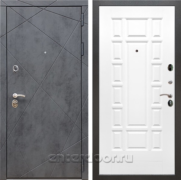 Входная дверь Армада Лофт ФЛ-244 (Бетон тёмный / Белый матовый) - фото 96802