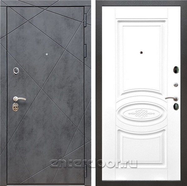 Входная дверь Армада Лофт ФЛ-181 (Бетон тёмный / Белый матовый) - фото 96843