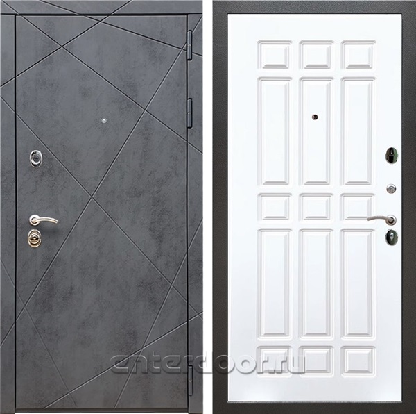 Входная дверь Армада Лофт ФЛ-33 (Бетон тёмный / Белый матовый) - фото 96935