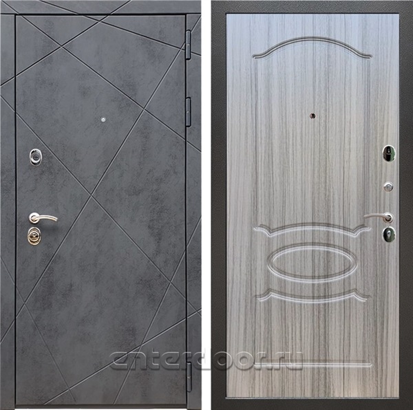 Входная дверь Армада Лофт ФЛ-128 (Бетон тёмный / Сандал серый) - фото 97116