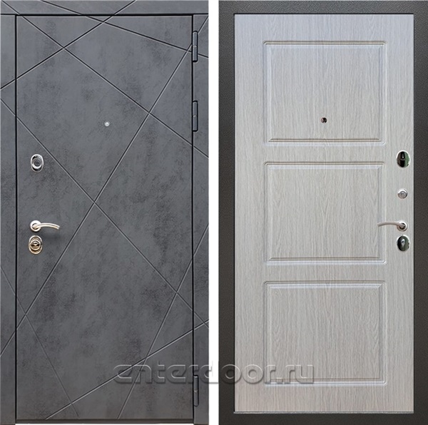 Входная дверь Армада Лофт ФЛ-3 (Бетон тёмный / Дуб беленый) - фото 97447