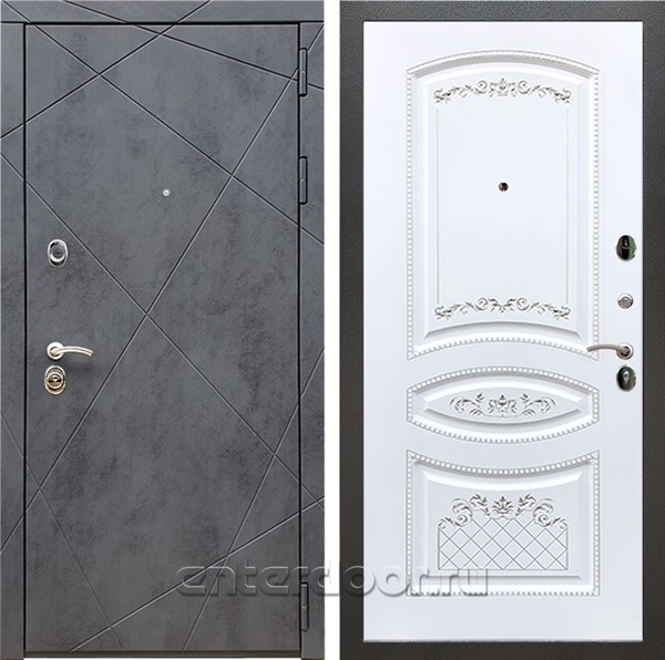 Входная дверь Армада Лофт ФЛ-316 (Бетон тёмный / Белый патина Серебро) - фото 97465