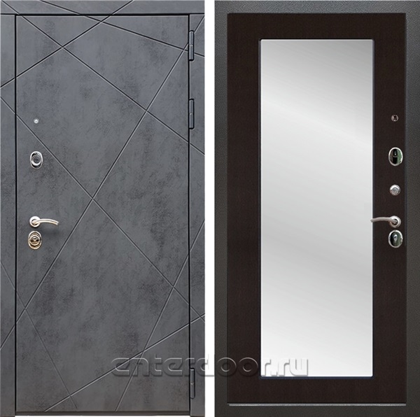 Входная дверь Армада Лофт с зеркалом Пастораль (Бетон тёмный / Венге) - фото 97511