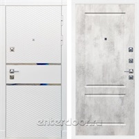 Входная металлическая дверь Сенатор Бастион ФЛ-117 (Белый матовый / Бетон светлый)
