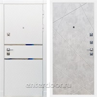 Входная металлическая дверь Сенатор Бастион ФЛ-291 (Белый матовый / Бетон светлый)