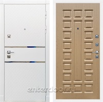 Входная металлическая дверь Сенатор Бастион ФЛ-183 (Белый матовый / Дуб светлый)