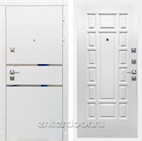 Входная металлическая дверь Сенатор Бастион ФЛ-244 (Белый матовый / Белый ясень)