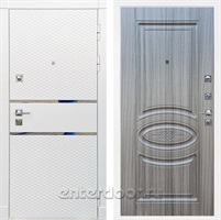 Входная металлическая дверь Сенатор Бастион ФЛ-181 (Белый матовый / Сандал серый)