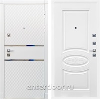 Входная металлическая дверь Сенатор Бастион ФЛ-181 (Белый матовый / Белый ясень)
