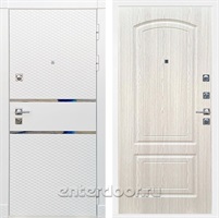 Входная металлическая дверь Сенатор Бастион ФЛ-138 (Белый матовый / Беленый дуб)