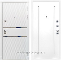 Входная металлическая дверь Сенатор Бастион ФЛ-68 (Белый матовый / Белый ясень)