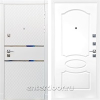 Входная металлическая дверь Сенатор Бастион ФЛ-128 (Белый матовый / Белый матовый)