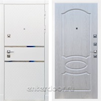 Входная металлическая дверь Сенатор Бастион ФЛ-128 (Белый матовый / Лиственница беж)