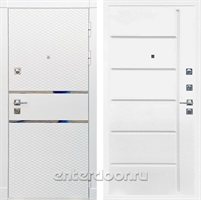 Входная металлическая дверь Сенатор Бастион ФЛ-102 (Белый матовый / Белый ясень)