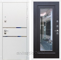 Входная металлическая дверь Сенатор Бастион с зеркалом (Белый матовый / Венге)