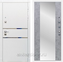 Входная металлическая дверь Сенатор Бастион с зеркалом Максимум (Белый матовый / Бетон темный)