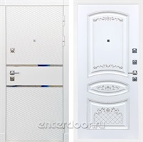 Входная металлическая дверь Сенатор Бастион ФЛ-316 (Белый матовый / Белый патина Серебро)