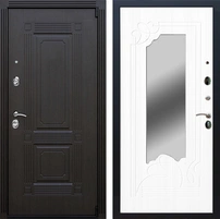 Входная дверь Эстет 3к с зеркалом ФЛЗ-147 (Венге / Белый ясень) для установки в квартиру 24587