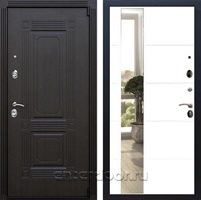 Входная дверь Армада Эстет 3к с зеркалом ЛФЛС-19 (Венге / Белый матовый)