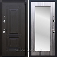 Входная дверь Армада Эстет 3к с зеркалом Пастораль (Венге / Сандал серый)