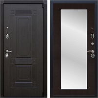 Входная дверь Эстет 3к с зеркалом Пастораль (Венге / Венге) для установки в квартиру 17389