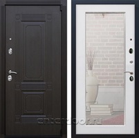 Входная дверь Армада Эстет 3к с зеркалом Пастораль (Венге / Белый ясень)