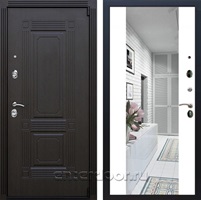 Входная дверь Армада Эстет 3к с зеркалом СБ-16 (Венге / Белый матовый)