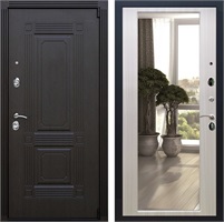 Входная дверь Эстет 3к с зеркалом 2XL (Венге / Сандал белый) для установки в квартиру 24593