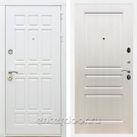 Входная металлическая дверь Сиэтл White ФЛ-243 (Белый матовый / Лиственница беж)
