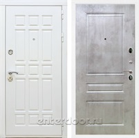 Входная металлическая дверь Сиэтл White ФЛ-243 (Белый матовый / Бетон светлый)