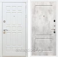 Входная металлическая дверь Сиэтл White ФЛ-117 (Белый матовый / Бетон светлый)