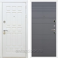 Входная металлическая дверь Сиэтл White ФЛ-14 (Белый матовый / Графит софт)