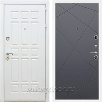 Входная металлическая дверь Сиэтл White ФЛ-291 (Белый матовый / Графит софт)