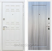 Входная металлическая дверь Сиэтл White ФЛ-119 (Белый матовый / Сандал серый)
