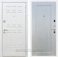 Входная металлическая дверь Сиэтл White ФЛ-119 (Белый матовый / Лиственница беж)