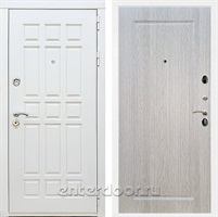 Входная металлическая дверь Сиэтл White ФЛ-119 (Белый матовый / Беленый дуб)