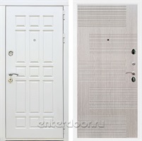 Входная металлическая дверь Сиэтл White ФЛ-185 (Белый матовый / Беленый дуб)
