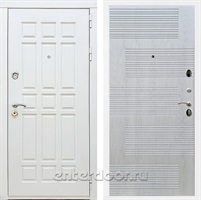 Входная металлическая дверь Сиэтл White ФЛ-185 (Белый матовый / Лиственница беж)