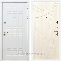 Входная металлическая дверь Сиэтл White ФЛ-247 (Белый матовый / Беленый дуб)