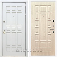 Входная металлическая дверь Сиэтл White ФЛ-244 (Белый матовый / Беленый дуб)