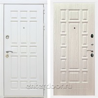 Входная металлическая дверь Сиэтл White ФЛ-244 (Белый матовый / Лиственница беж)