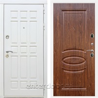 Входная металлическая дверь Сиэтл White ФЛ-181 (Белый матовый / Орех темный)