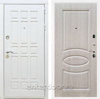 Входная металлическая дверь Сиэтл White ФЛ-181 (Белый матовый / Беленый дуб)
