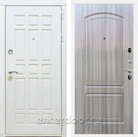 Входная металлическая дверь Сиэтл White ФЛ-138 (Белый матовый / Сандал серый)