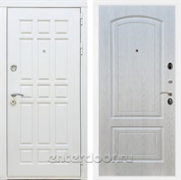 Входная металлическая дверь Сиэтл White ФЛ-138 (Белый матовый / Лиственница беж)