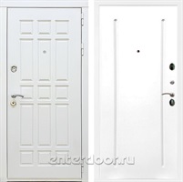 Входная металлическая дверь Сиэтл White ФЛ-68 (Белый матовый / Белый матовый)